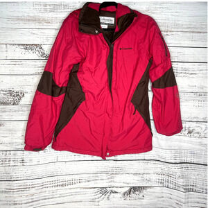 Columbia Women’s Pink Puffer Hooded Waterproof Winter Coat Sz Medium